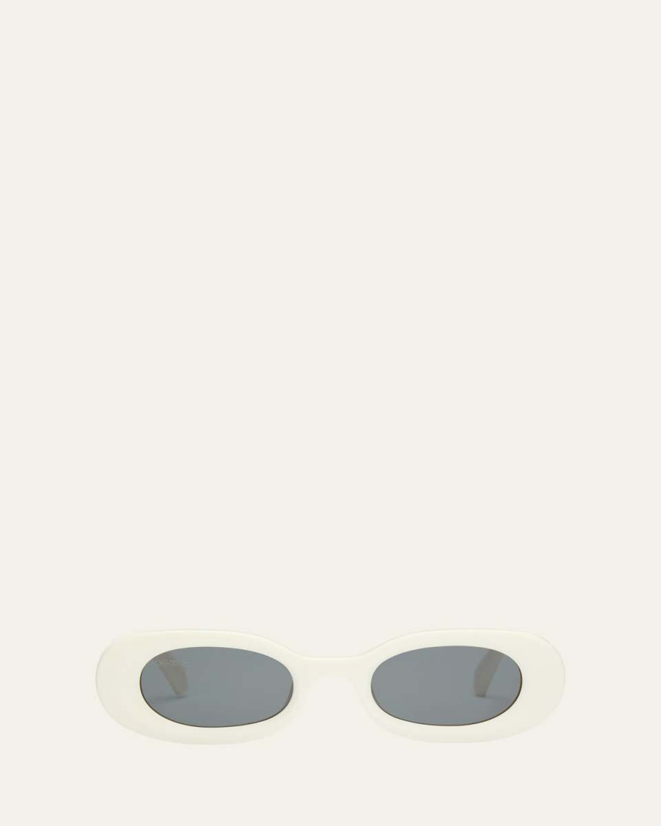 Amalfi Beveled Acetate Oval Sunglasses